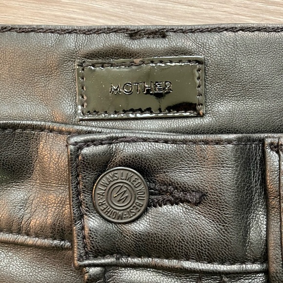 Mother Faux Leather High-Waisted Rider Ankle Women’s Size 27 Black Cropped Pants - Picture 8 of 16